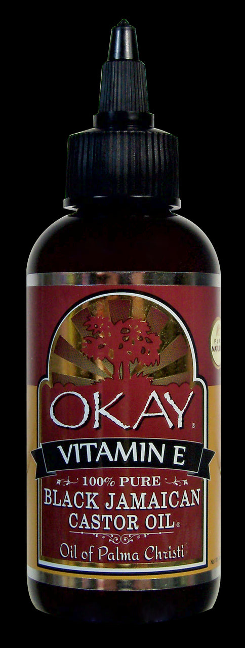 Okay 100% Pure Vitamin E Black Jamaican Castor Oil 4 oz
