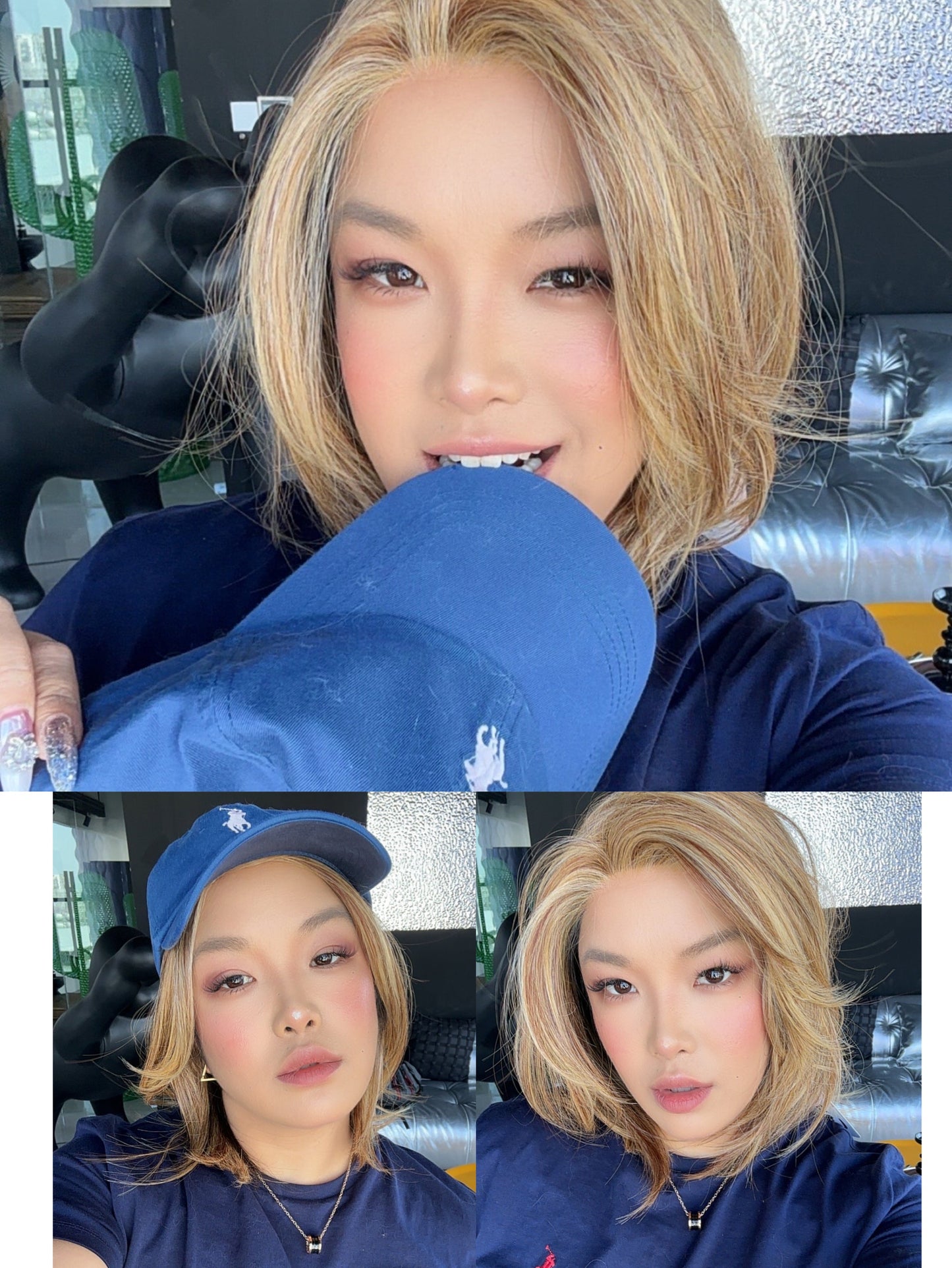 JBEXTENSION 14 Inches Honey Blonde Pre-Cut Snowflake Lace Frontlace Glueless Wig KIMBERLEY【PERMATEASE】【BENDY EAR TABS】