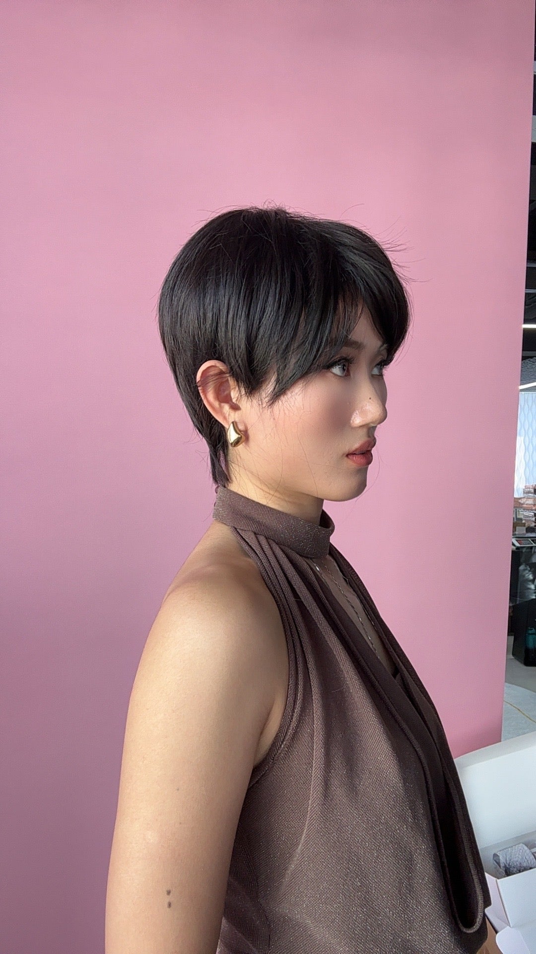 JBEXTENSION Short Hair 30% Real Human Hair Midnight Brown( Black/Brown) Unisex Wig Man Wig KEN