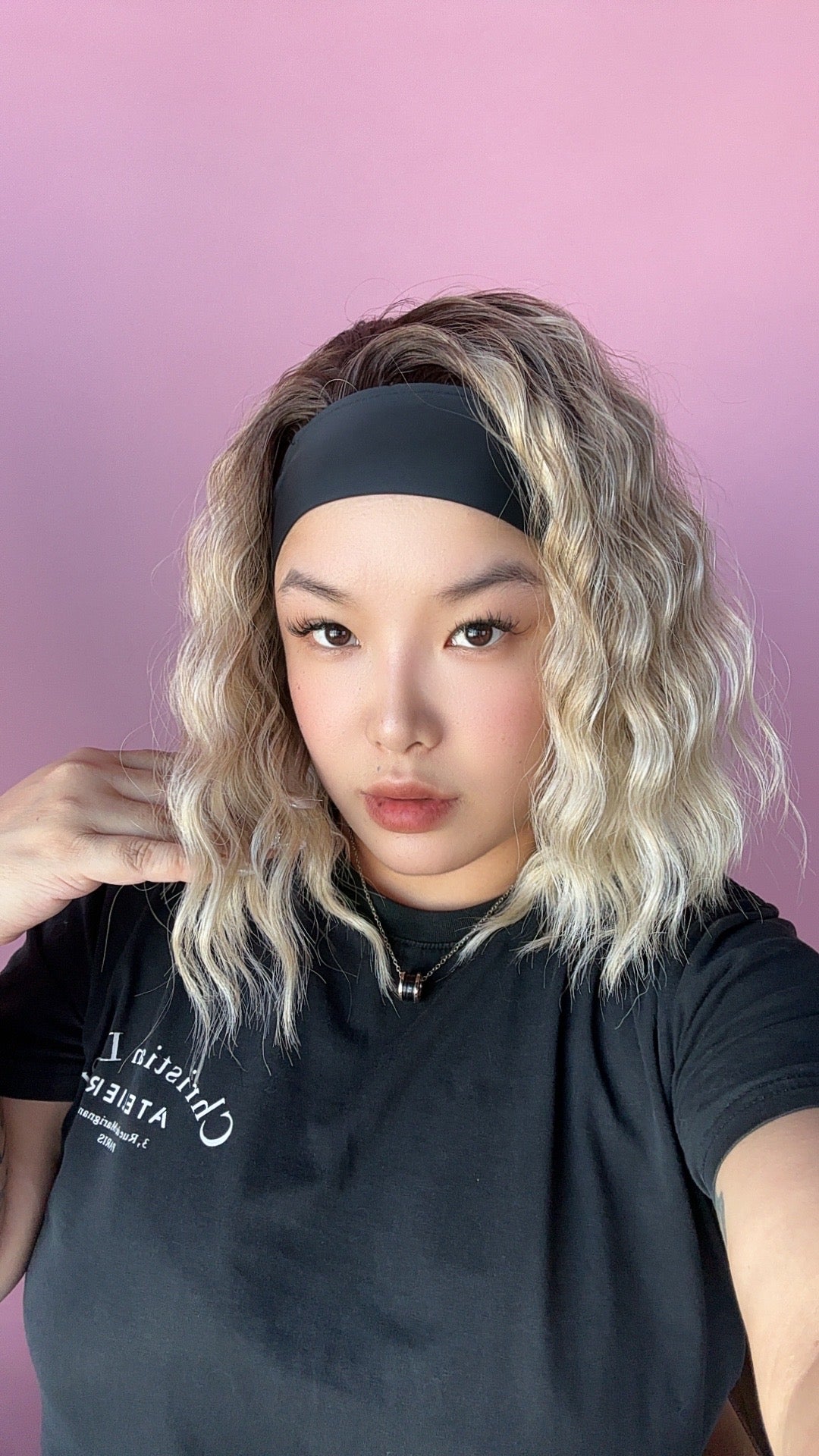 JBEXTENSION 15 Inches Short Curly Dark Blonde Hair Headband Wig HELMET CURL - DARK BLONDE