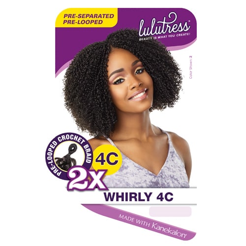 Sensationnel Lulutress Pre-Stretched Pre-Looped Crochet Braid - 2X WHIRLY 4C