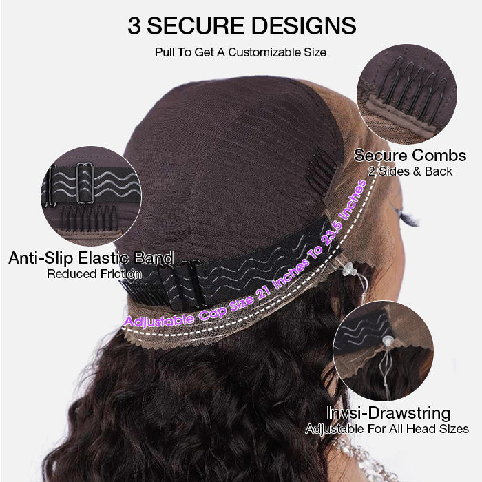 Kinky Edges Glueless 360 Full Lace Frontal Curly Wigs With Invisi-String Affordable Snug Fit Human Hair Wigs Lace Parting Anywhere