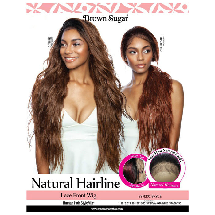 Mane Concept Brown Sugar Human Hair Stylemix Natural Hairline Lace Front Wig - BSN202 BRYCE