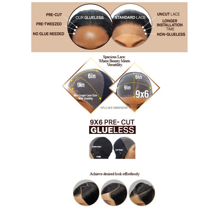 Mane Concept Brown Sugar Skinbond Lace Glueless 9"x6" Pre-Plucked HD Lace Front Wig - BSSB204