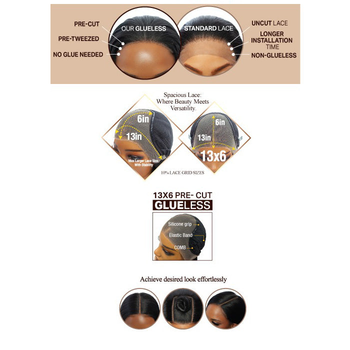 Mane Concept Brown Sugar SkinBond Lace Glueless HD 13X6 Lace Front Wig - BSSB216-GLUELESS 10 - Human Hair Blend