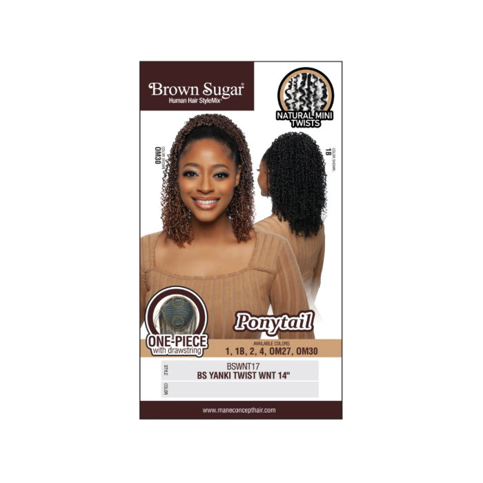 Brown Sugar Human Hair Blend Drawstring Ponytail - BSWNT17 BS YANKY TWIST WNT 14" - By Mane Concept