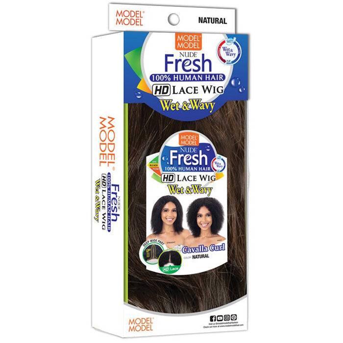 Model Model Nude Fresh Human Hair HD Lace 5" Deep Wide Part Wig Wet N Wavy CAVALLA CURL
