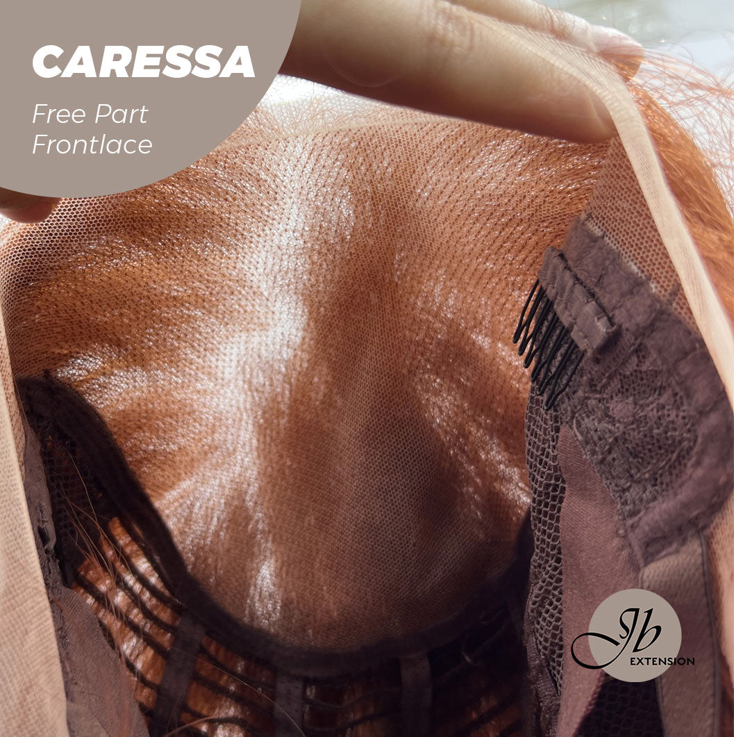 Nichole's Selection - 22 Inches Copper Curly Wave Free Part Frontlae Glueless Wig CARESSA