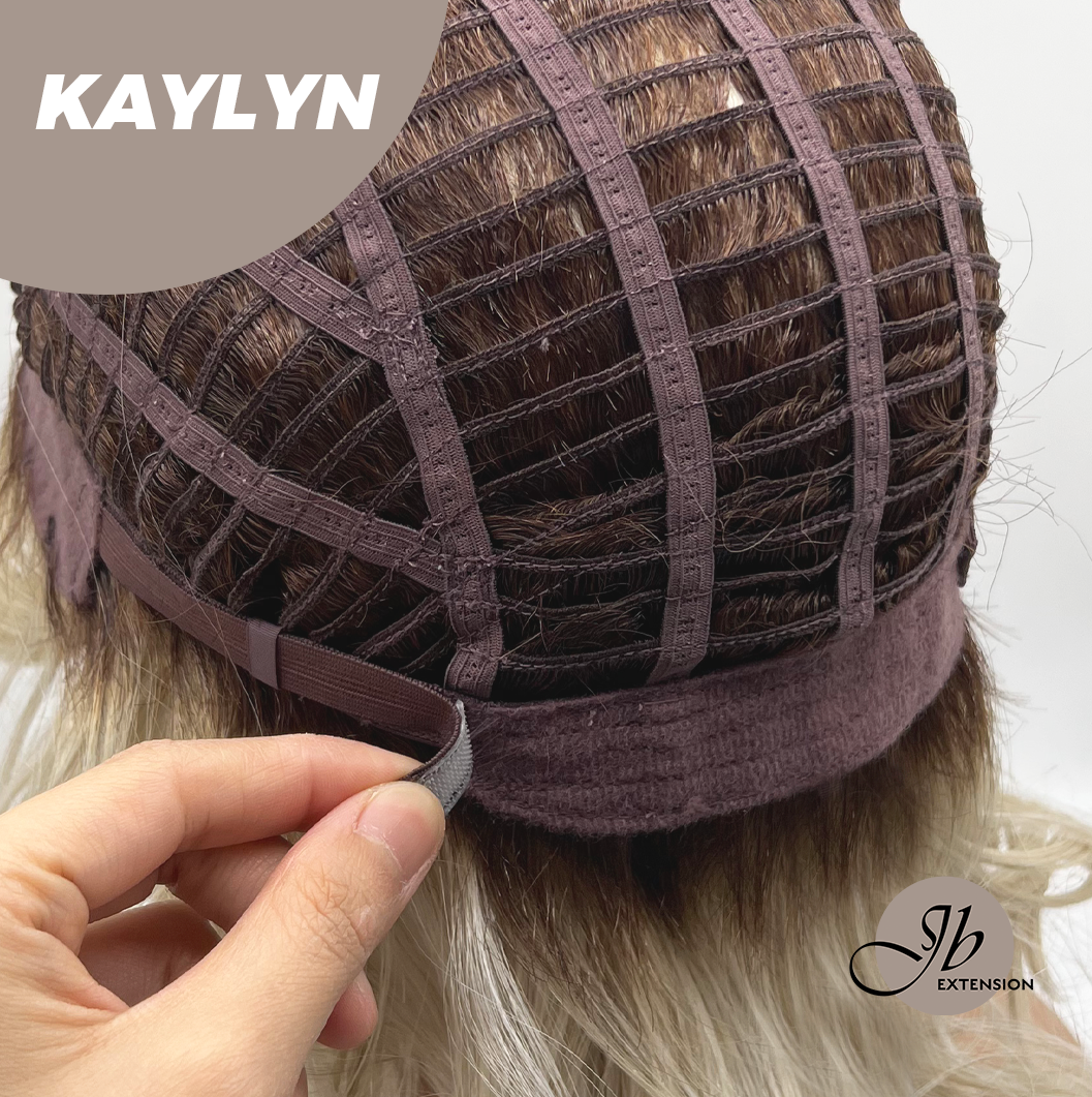 JBEXTENSION 15 Inches Blonde Curly Women Fashion Full Machine Wig KAYLYN【PLUS PERMATEASE】【BENDY EAR TABS】