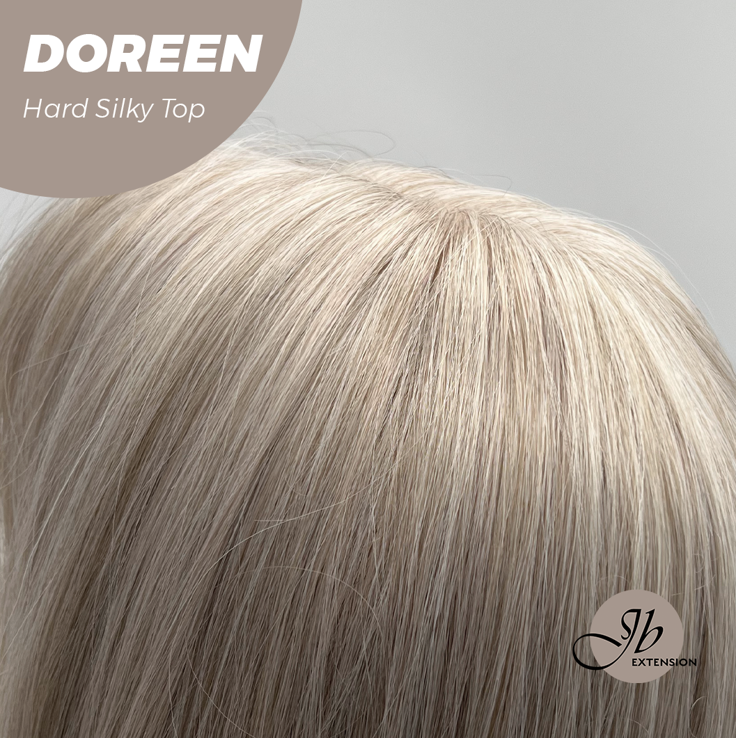 JBEXTENSION 26 Inches Scalpiana Curly Cream Blonde 3.5X4 Hard Silky Top Natural Scalp Effect Wig DOREEN