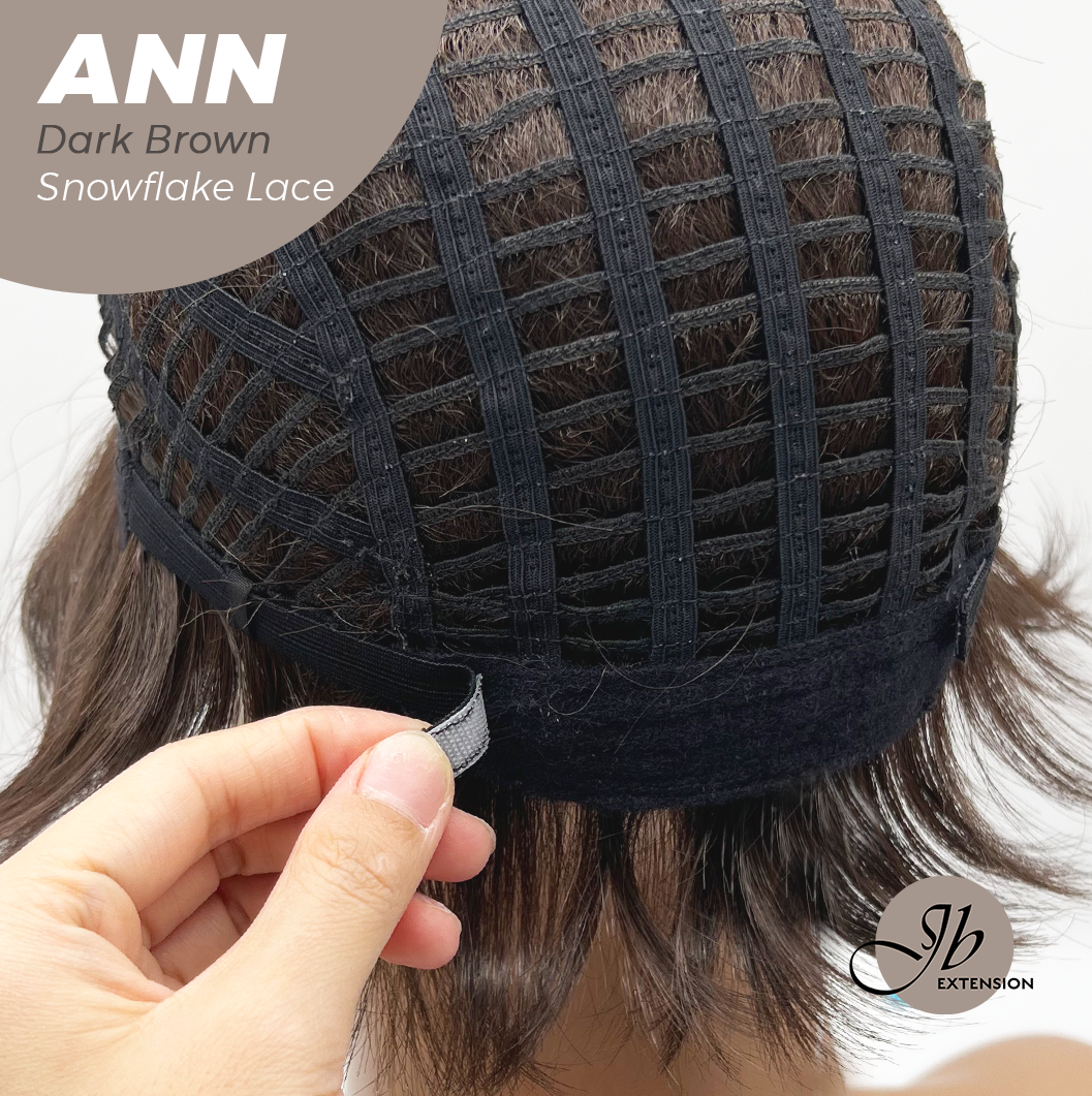 JBEXTENSION 10 Inches Dark Brown Pre-Cut Side Part Snowflake Lace Frontlace Glueless Wig ANN DARK BROWN【BENDY EAR TABS】