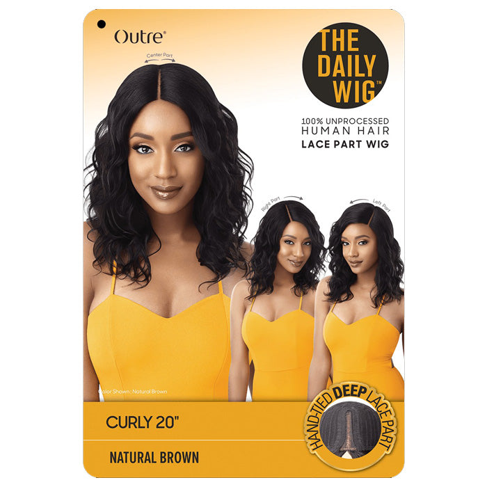 Outre 100% Unprocessed Human Hair Lace Part Daily Wig - CURLY 16-20"