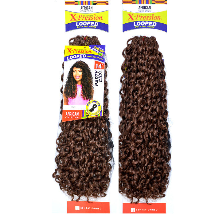 Sensationnel African Collection X-Pression Pre-Looped Crochet Braid PARTY CURL 14 Inch