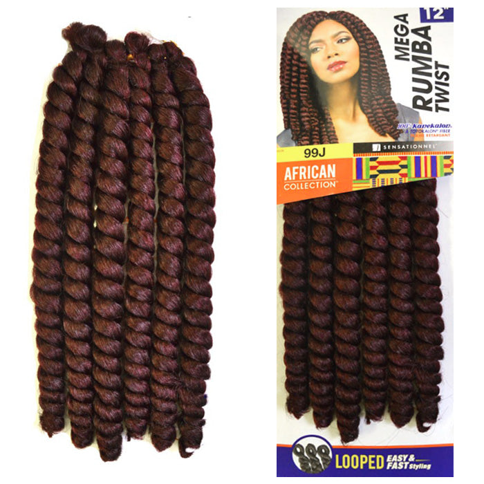 Sensationnel African Collection Crochet Loop Braid - MEGA RUMBA TWIST 12"