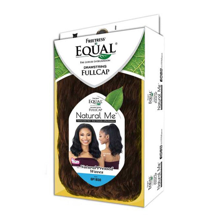 Freetress Equal Natural Me Drawstring Fullcap Half Wig - NATURAL PRESSED WAVES