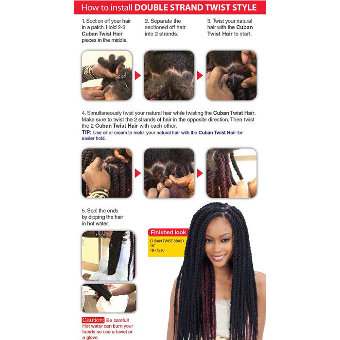 Equal by Shake N Go Cuban Double Strand Style Braid - CUBAN TWIST BRAID 12"/16"/24"