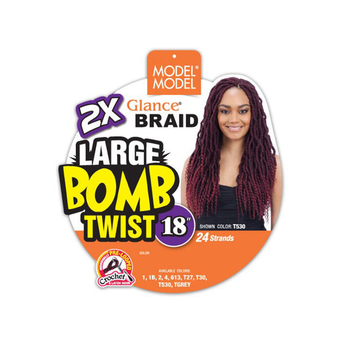 Model Model Glance Pre-Looped Crochet Braid - 2X LARGE BOMB TWIST 18"