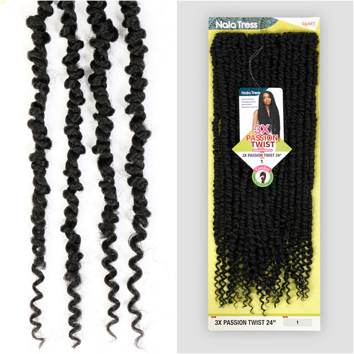 Janet Collection Nala Tress Pre-Looped Crochet Braid - PASSION TWIST BRAID 24" 3X