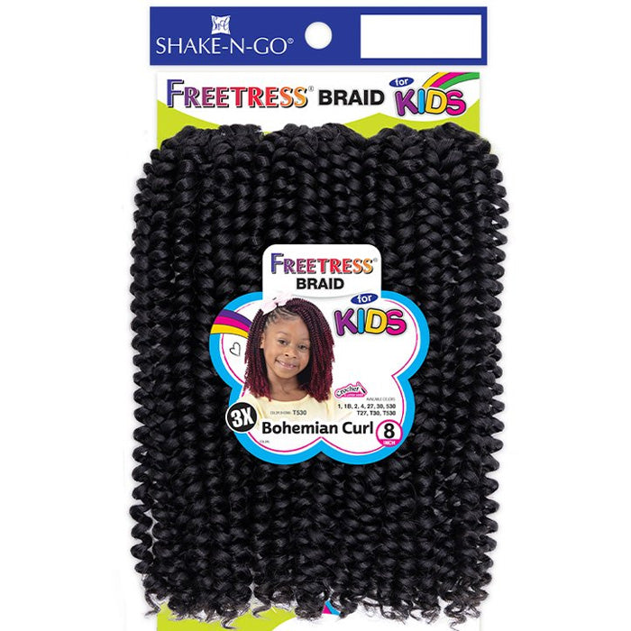 Freetress 3X Kids Crochet Braid - BOHEMIAN CURL 8"