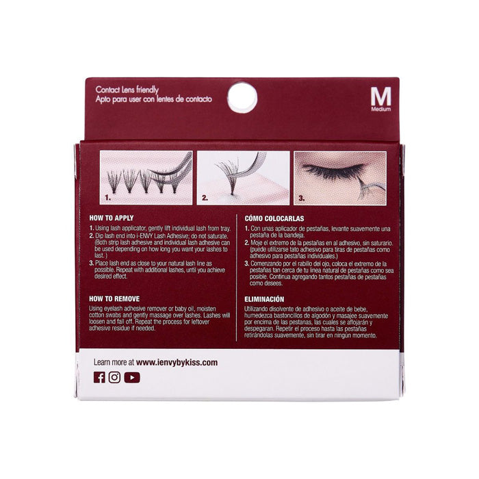 Kiss i-envy Individual Eyelashes - ULTRA BLACK MEDIUM MULTI PACK KPEM02UB