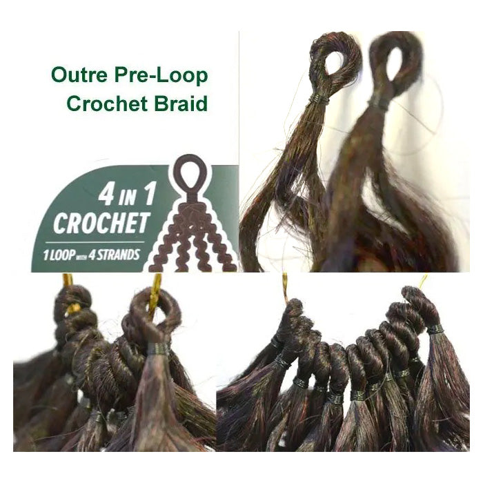 Outre X-Pression 4 In 1 Pre Loop Crochet Braid BAHAMAS CURL 14 Inch