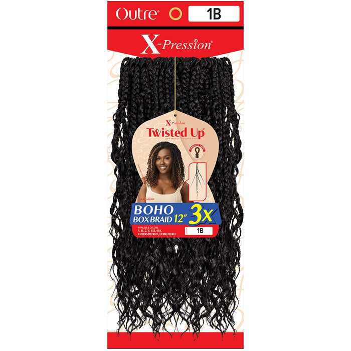 Outre X-Pression Twisted Up Crochet Loop Braids - BOHO BOX BRAID 12" 3X