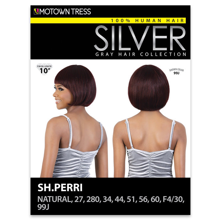Motown Tress Silver Gray Hair Collection 100% Human Hair Wig - SH PERRI