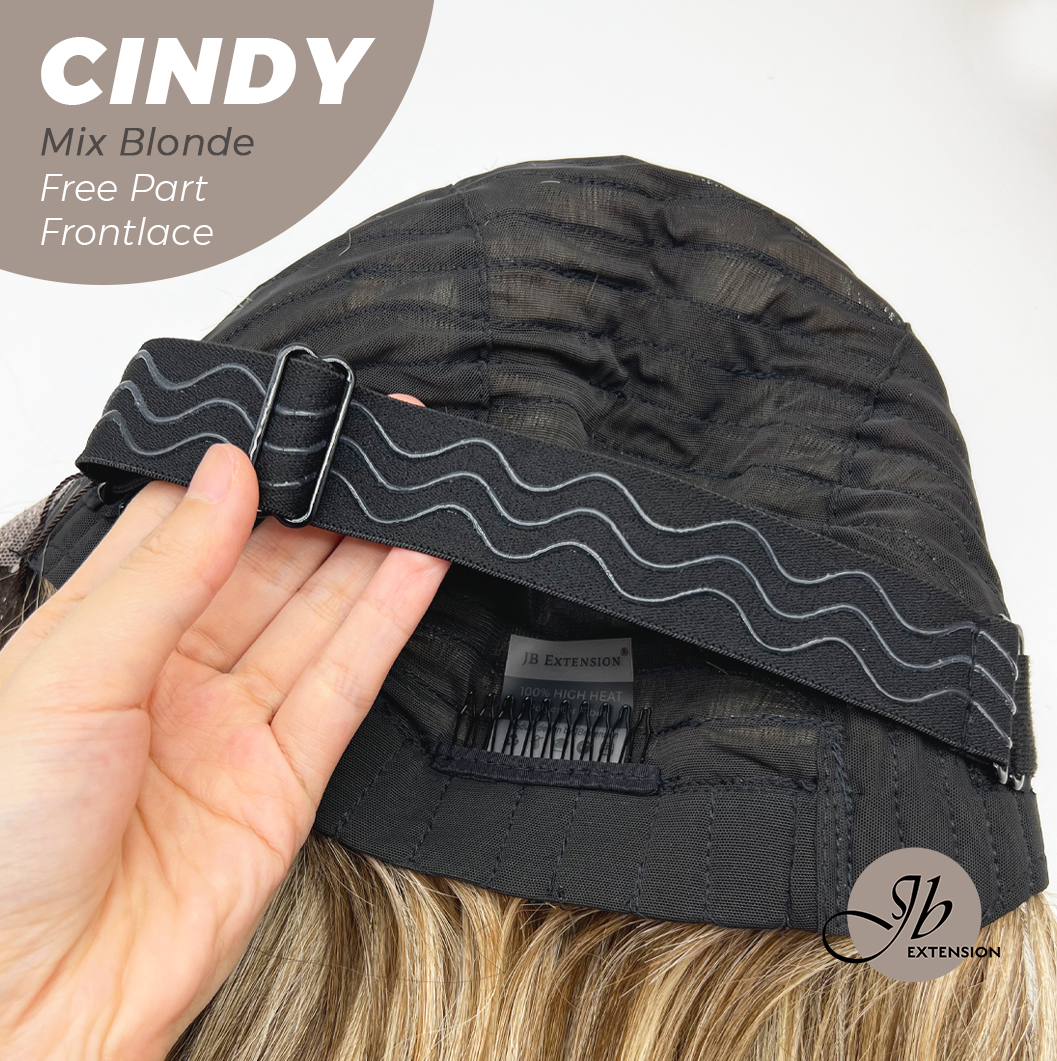 JBEXTENSION 20 Inches Mix Blonde Curly Pre-Cut 9X6 U Lace Free Part Frontlace Glueless Wig CINDY MIX BLONDE