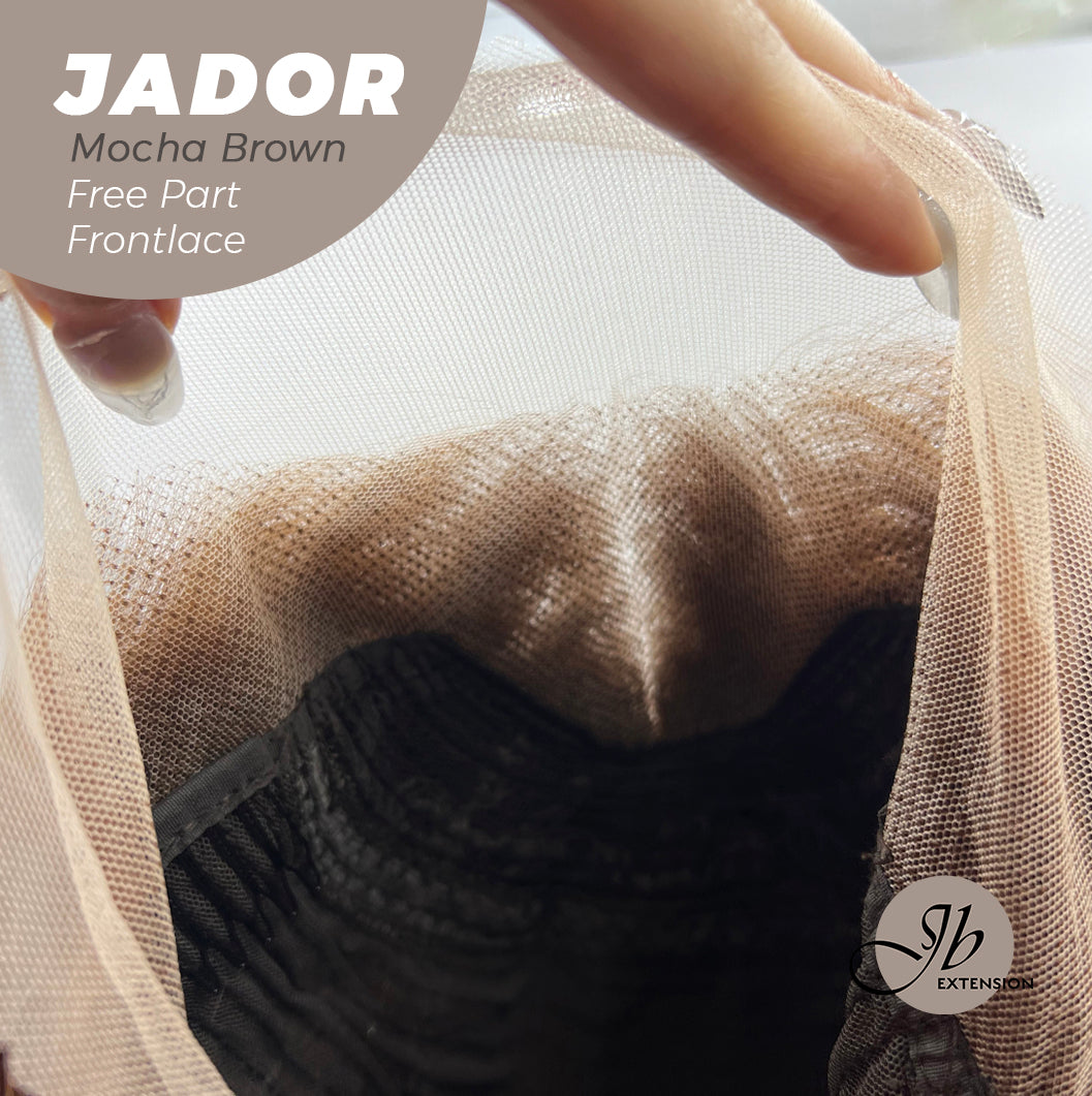 JBEXTENSION 10 Inches Mocha Brown Curly Lace Front Wig.Pre Plucked 13*3 HD Transparent Lace Frontal Handmade Futura Fiber Swiss Lace Synthetic Fiber Glueless Wig JADOR MOCHA BROWN