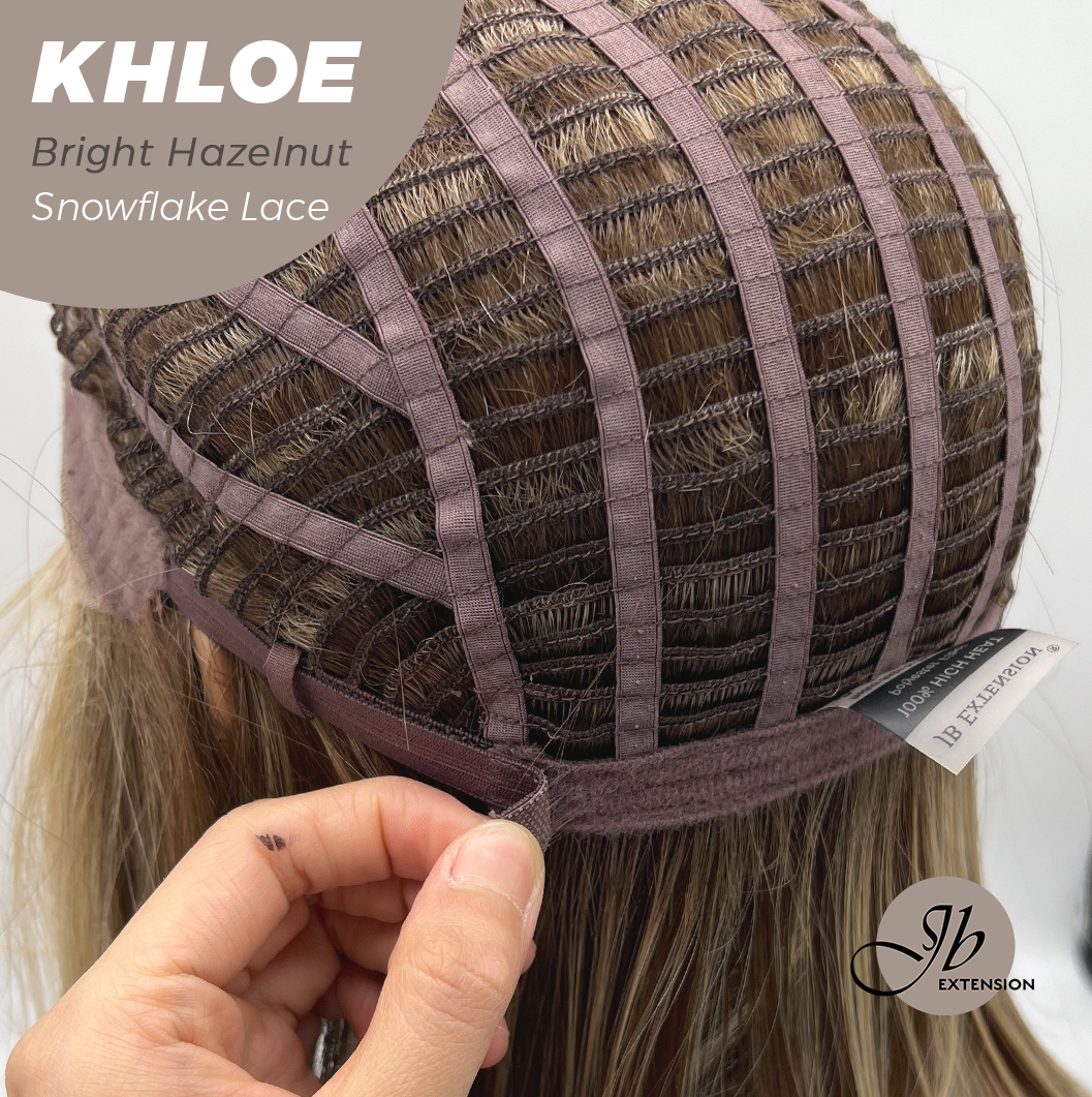JBEXTENSION 12 Inches Bob Cut Bright Hazelnut Pre-Cut Snowflake Lace Frontlace Glueless Wig KHLOE BRIGHT HAZELNUT【PERMATEASE】【BENDY EAR TABS】