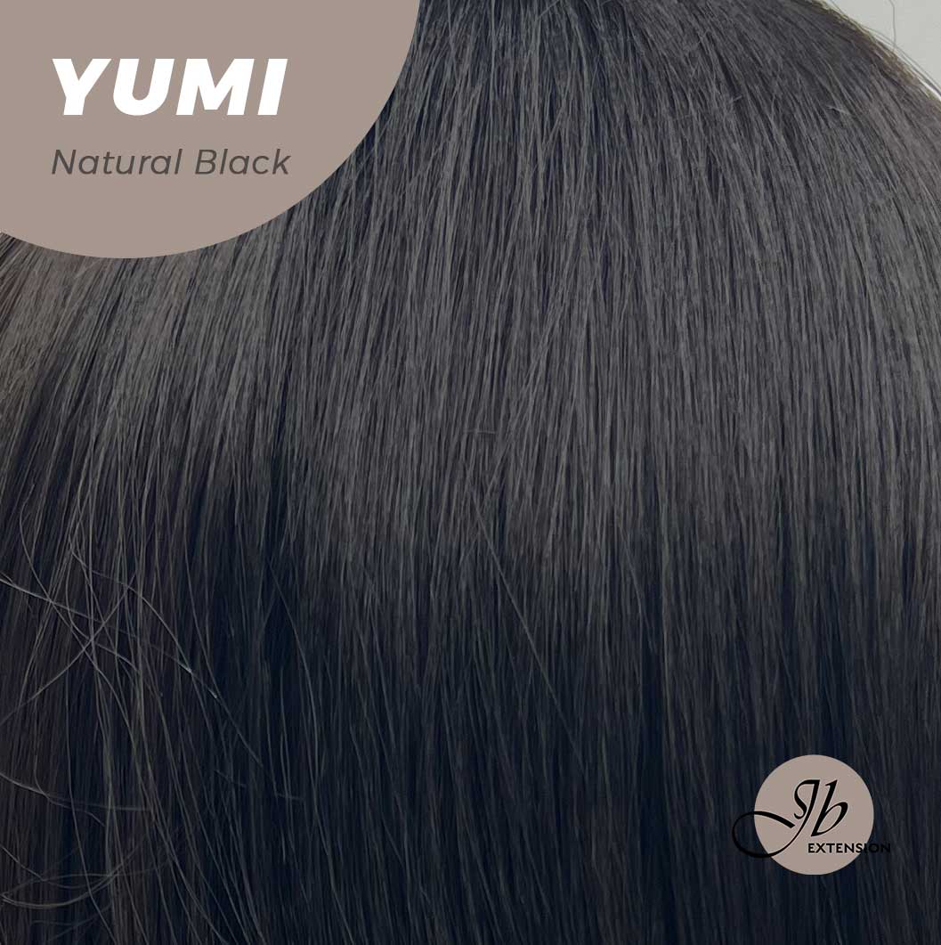 JBEXTENSION 30 Inches Long Natural Black Wig With Bangs YUMI NATURAL BLACK