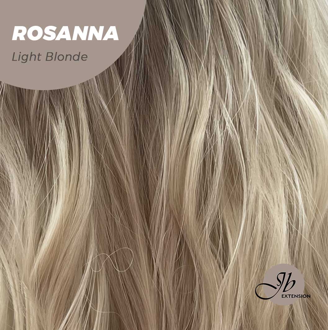JBEXTENSION 28 Inches Long Body Wave Light Blonde Wig With Bangs ROSANNA LIGHT BLONDE
