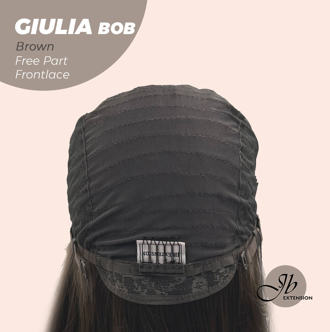 JBEXTENSION 14 Inches Bob Cut Brown Frontlace Glueless Wig GIULIA BOB BROWN (FREE PARTING)