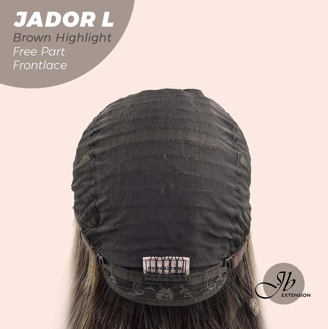 JBEXTENSION 24 Inches Brown Highlight Curly Lace Front Wig.Pre Plucked 13*4 HD Transparent Lace Frontal Handmade Futura Fiber Swiss Lace Synthetic Fiber Pre-Cut Lace Glueless Wig JADOR L BROWN HIGHLIGHT