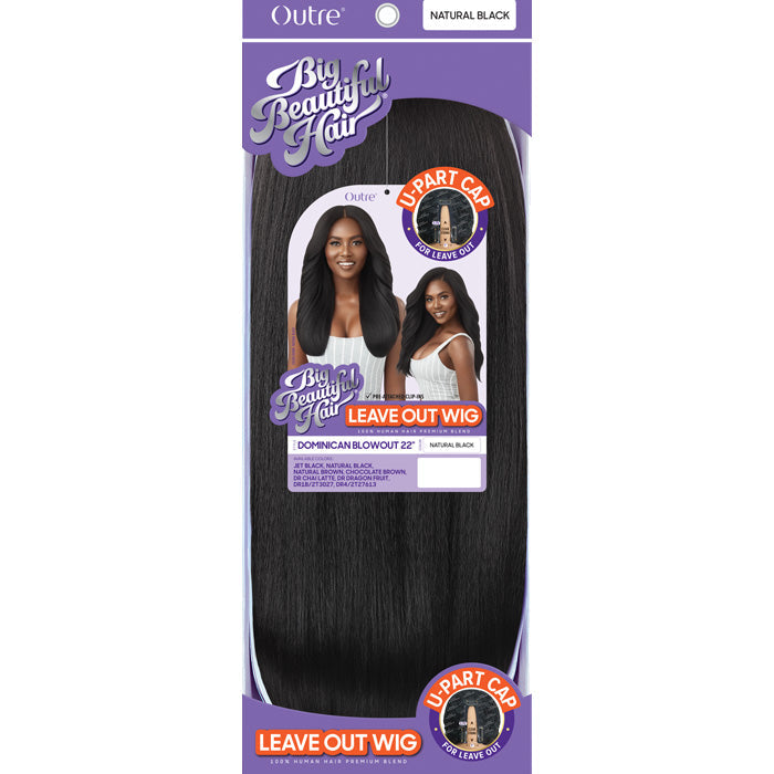 Outre 100% Human Hair Blend U Part Cap Leave Out Wig - DOMINICAN BLOWOUT 22"