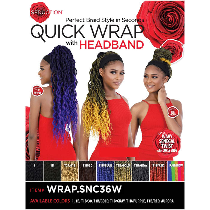Seduction Quick Wrap with Headband Wig - WRAP.SNC36W WAVY SENEGAL TWIST