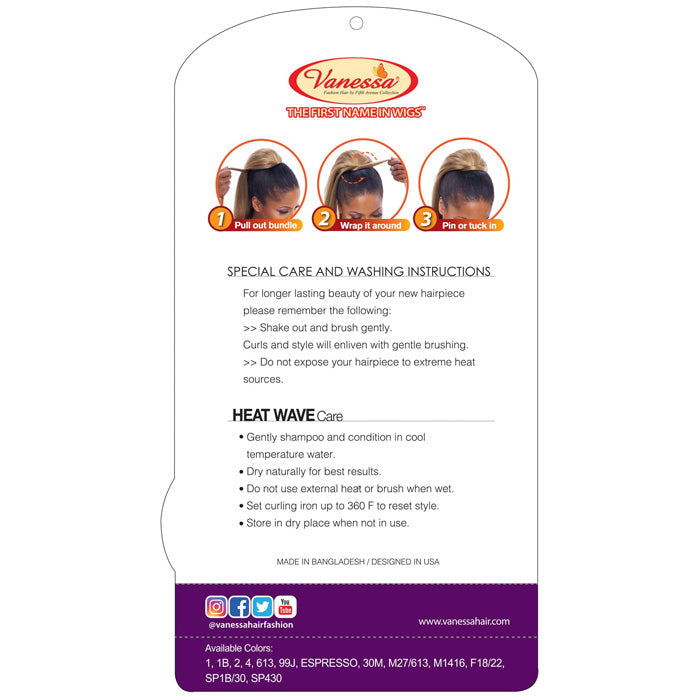 Vanessa Drawstring Ponytail With Bundle Wrap Express Curl - STB ABIS