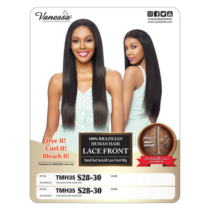 Vanessa 100% Brazilian Human Hair Lace Front Wig - TMH35 S28-30