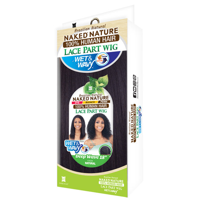 Shake N Go Naked Nature 100% Human Hair Wet & Wavy Lace Part Wig - DEEP WAVE 18