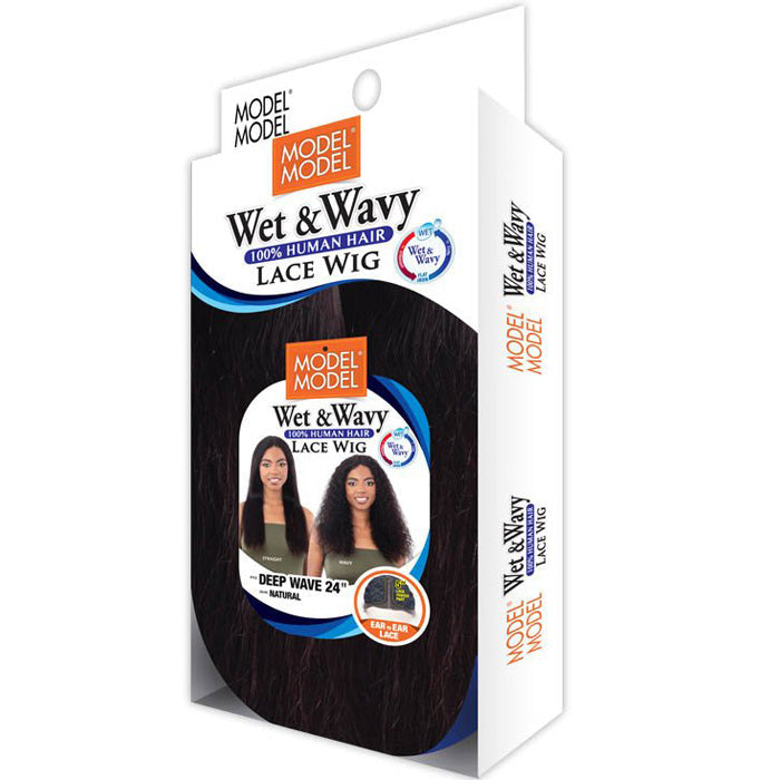 Model Model 100% Human Hair Lace Front Part Wet & Wavy Wig - DEEP WAVE 24