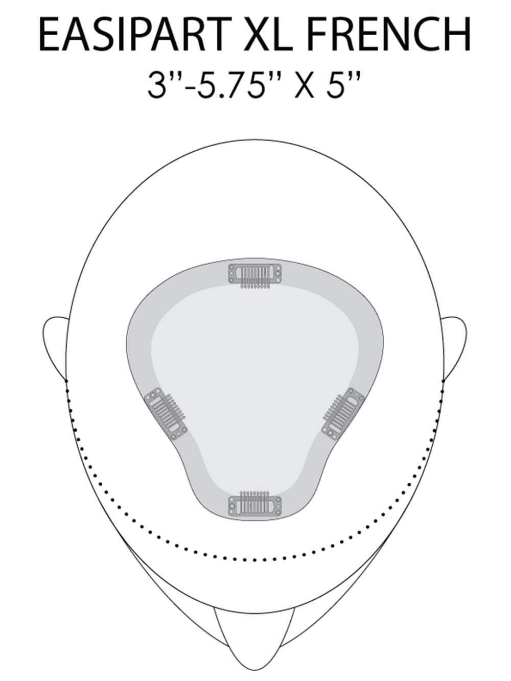 easiPart French XL 8" | Remy Human Hair Topper (HT)