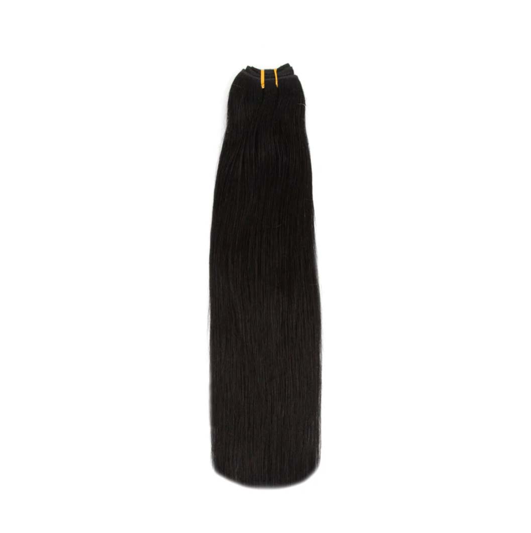 JBextension Weft Hair Extensions Human Hair 20 inch 100g Sew in Hair Extensions Real Human Hair Natural Hand Tied Sew in Extensions for Women Doublde Weft Long Straight