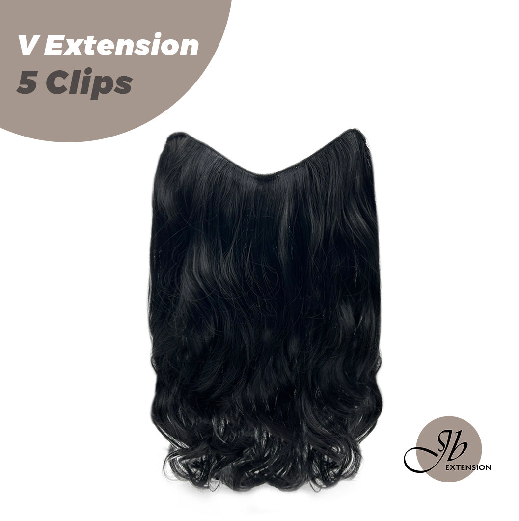 JBEXTENSION 20 Inches Hair V Extensions 5 Clip-in Curly Hair Extension With Clips 190g