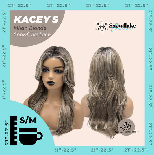 JBEXTENSION 20 Inches Milan Blonde Pre-Cut Snowflake Lace Frontlace Glueless Wig KACEY S MILAN BLONDE【PERMATEASE】【BENDY EAR TABS】