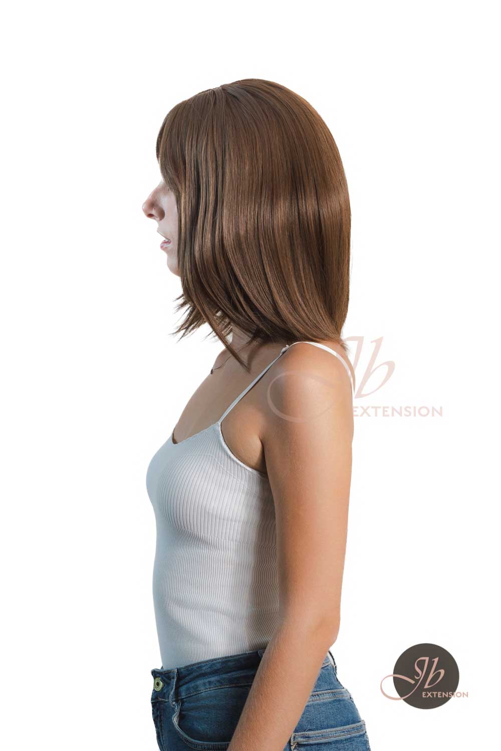 JBEXTENSION 14 Inches Brown Wig With Bangs RONA