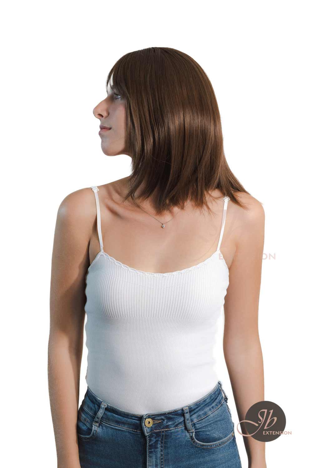 JBEXTENSION 14 Inches Brown Wig With Bangs RONA