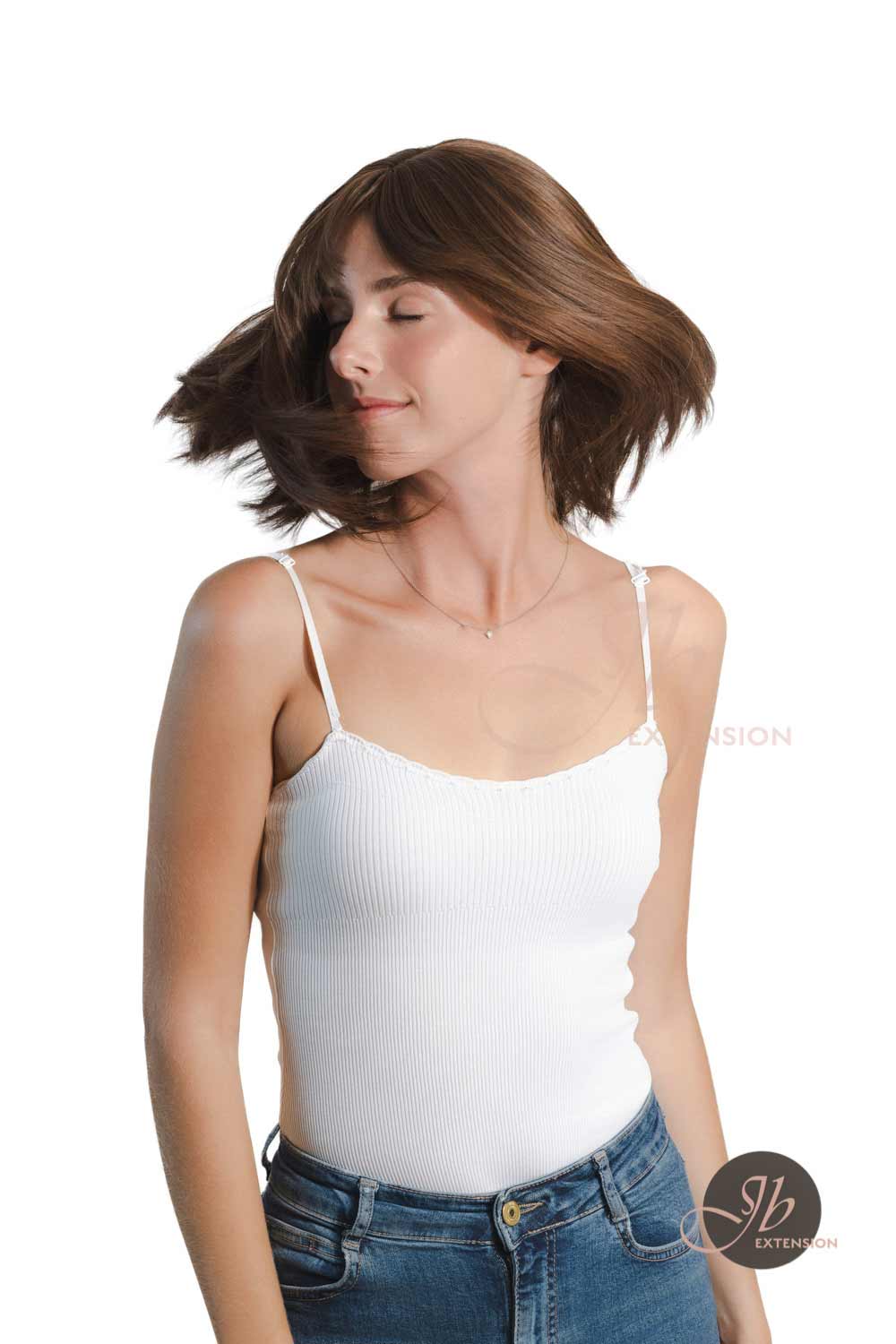 JBEXTENSION 14 Inches Brown Wig With Bangs RONA