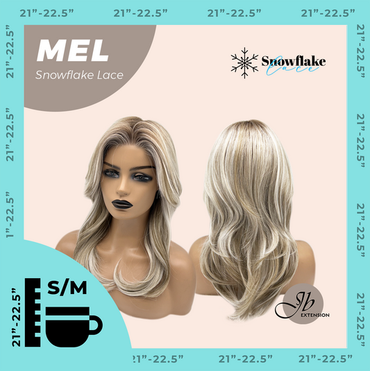 JBEXTENSION 20 Inches Ash Blonde Curly Pre-Cut Snowflake Lace Frontlace Glueless Wig MEL【PERMATEASE】【BENDY EAR TABS】