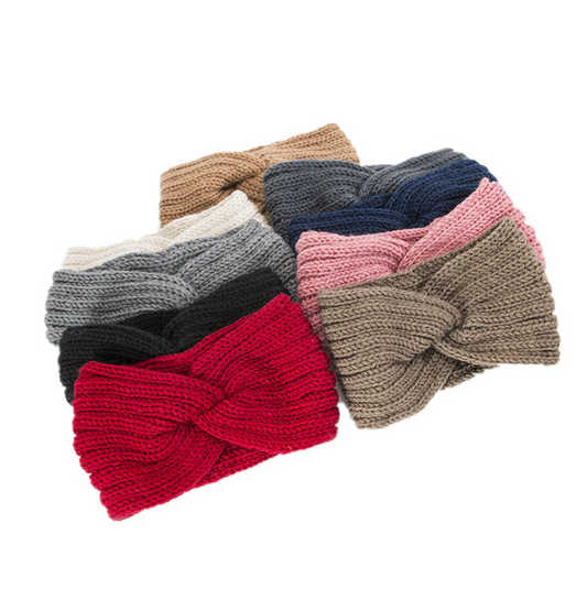 JBextension Simple Style Plain Color Hair Band with KnotDesign As Gift , Extra Wide Headbands for Women Non-Slip, Large Twist Knotted Stretchy Wraps Head Bands Hair Accessories