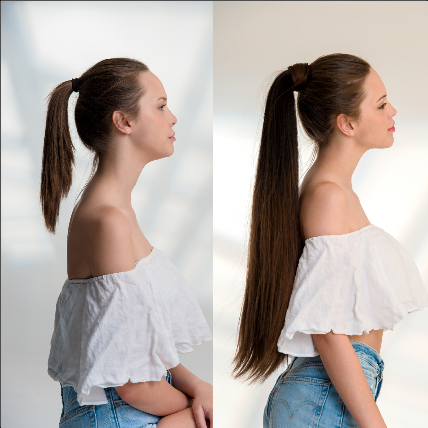 27" Ponytail Straight Clip-In Dark Colour